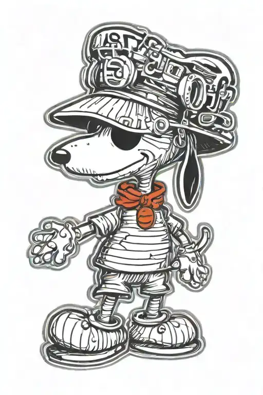 Snoopy dressed tattoo design idea