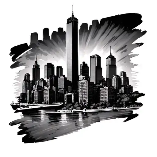 city of Pittsburgh skyline tattoo design idea