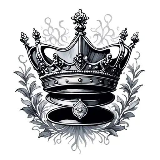 18 and crown surrounded tattoo design idea