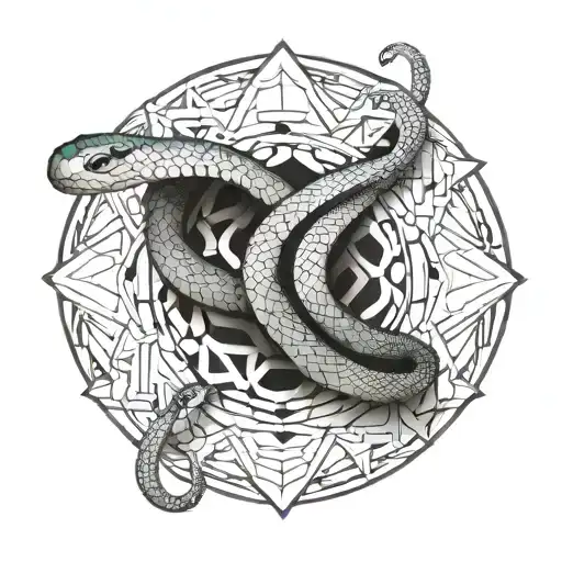 snake mandala tattoo design idea