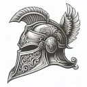 Roman gladiator helmet tattoo design idea