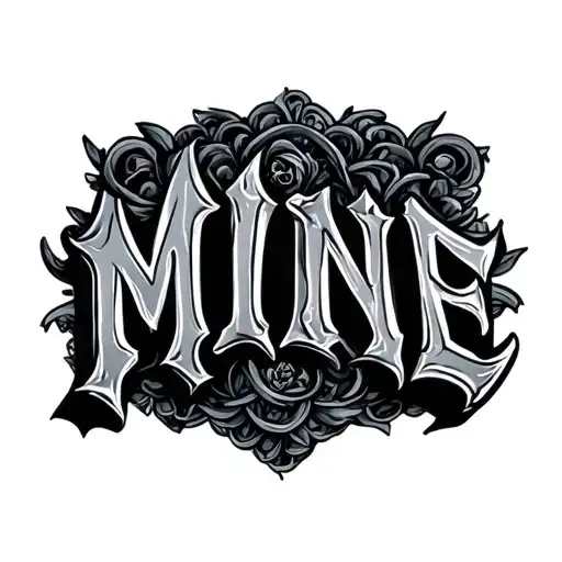 text mine tattoo design idea