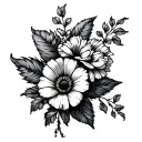 August, march and November birth flowers half sleeve  tattoo design idea