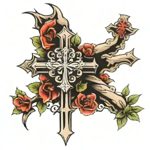 cross memorial for friend jamey tattoo design idea