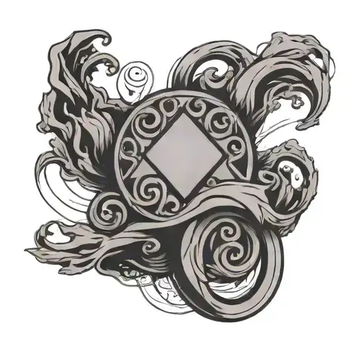 a symbol of oneness with a video games vibe, and self-love. simple design, minimalistic tattoo design idea