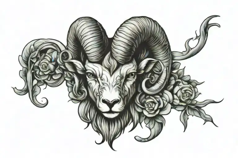rams head tattoo design idea