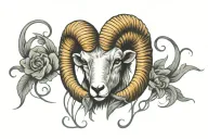 rams head tattoo design idea