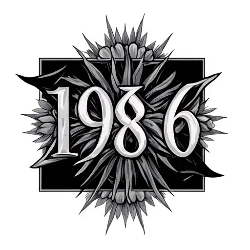 1986 In Roman Numerals tattoo design idea