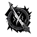 arrow with breaking Benjamin logo incorporated tattoo design idea