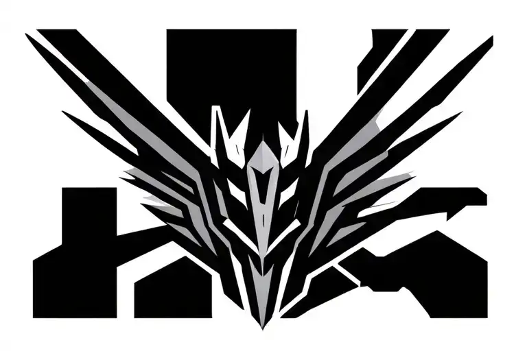 DECEPTICONS LOGO FORM OF CONDOR, GRAY COLOR, BLACK BACKGROUND .. tattoo design idea