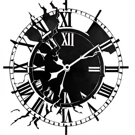Broken Clock tattoo design idea