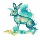 hare etching tattoo design idea