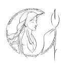 Hecate goddess of magic portrait  tattoo design idea
