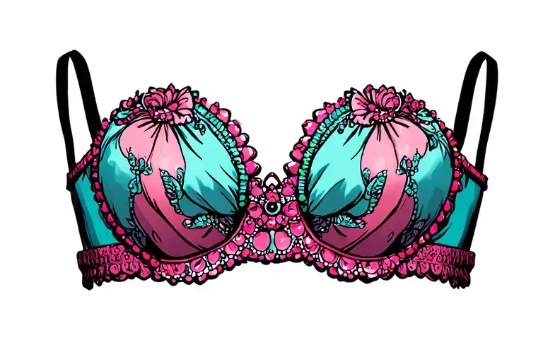 girly bra for a sissy bimbo tattoo design idea