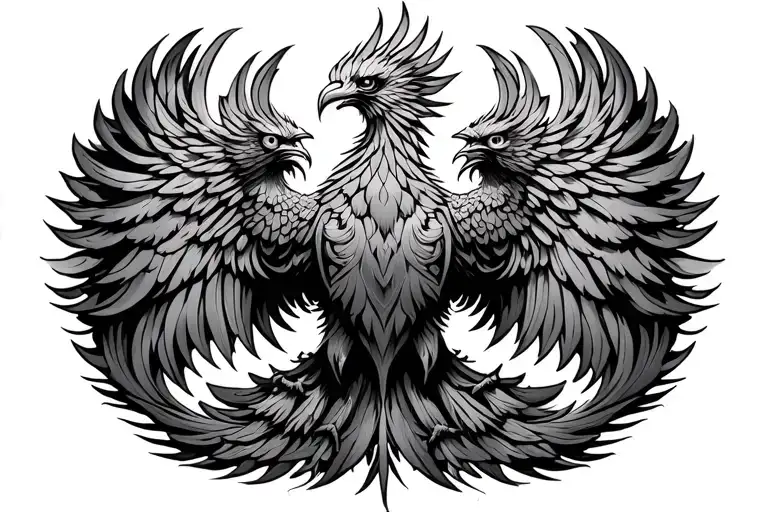 mandala with phoenix rising tattoo design idea