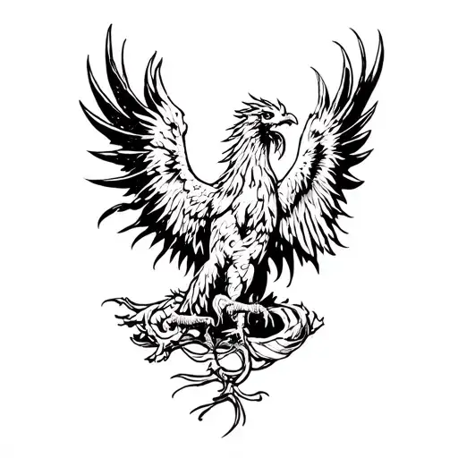 gay Phoenix strength tattoo design idea