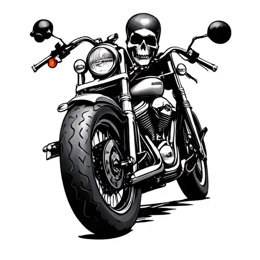 harley davidson motorcycle /halloween tattoo design idea