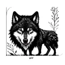 wolve Family agape minimalism tattoo design idea