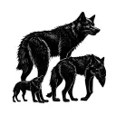wolve Family agape minimalism tattoo design idea