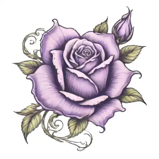 purple rose tattoo design idea