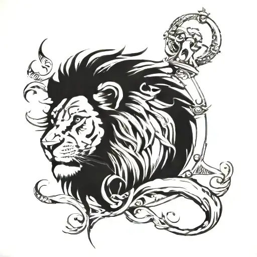 lion and seafarer half sleeve tattoo tattoo design idea