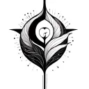 a combined minimal tattoo that merges faith, self-love, and rebirth into one elegant line-art symbol incorporated wit ma tattoo design idea