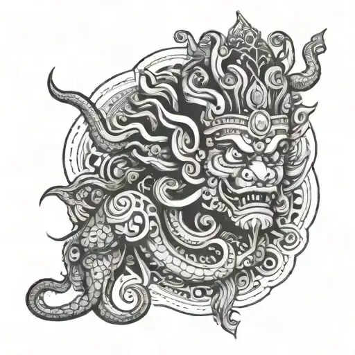 rahu tattoo design idea