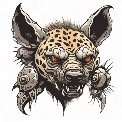 hyena predator hybrid tattoo design idea