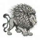 Lion with angry look tattoo design idea