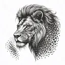 Lion with angry look tattoo design idea