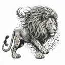 Lion with angry look tattoo design idea
