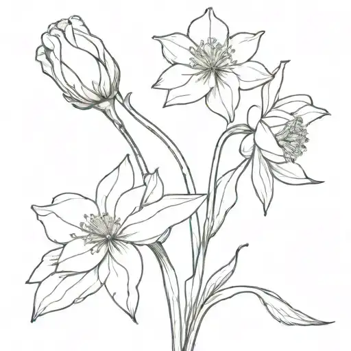 narcissus flower rose flower cosmos flower tattoo design idea