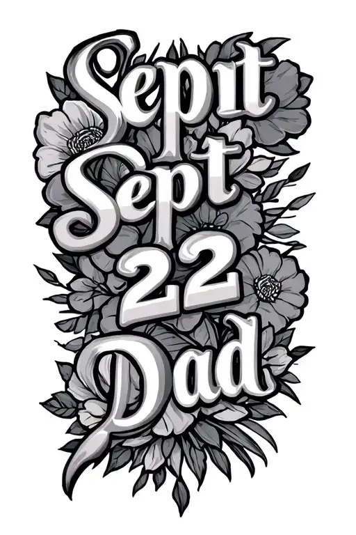 "Sept 22" Dad Memorial tattoo design idea