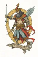 strength tarot card featuring tattoo design idea