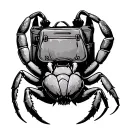 A hermit crab wearing a bagpack tattoo design idea