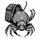 A hermit crab wearing a bagpack tattoo design idea