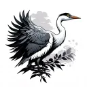crane tattoo design idea