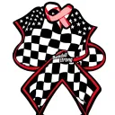 "Barkdoll Strong" 73 checkered flags with brain cancer ribbon wrapped tattoo design idea