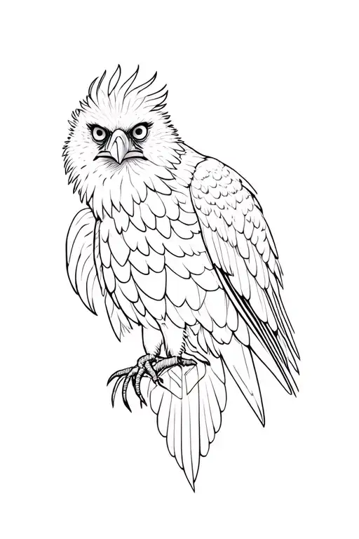 Harpy eagle neo traditional style tattoo design idea