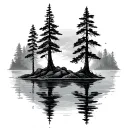 cypress trees in water tattoo design idea