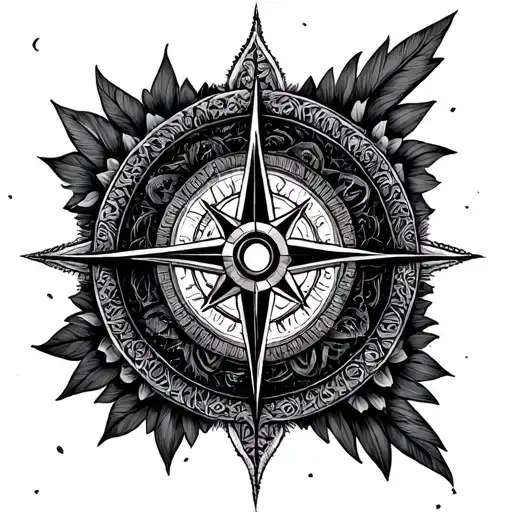 ayahuasca sacred geometry compass intertwined tattoo design idea