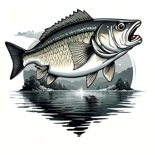 Fishing Memorial tattoo design idea
