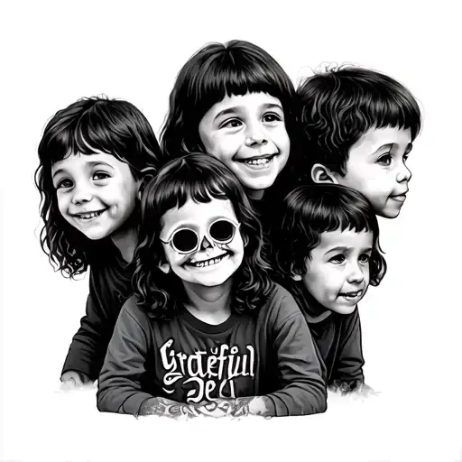 four kids, Grateful Dead, Warner tattoo design idea