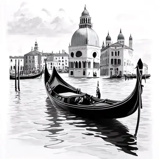 venice art gondola tattoo design idea