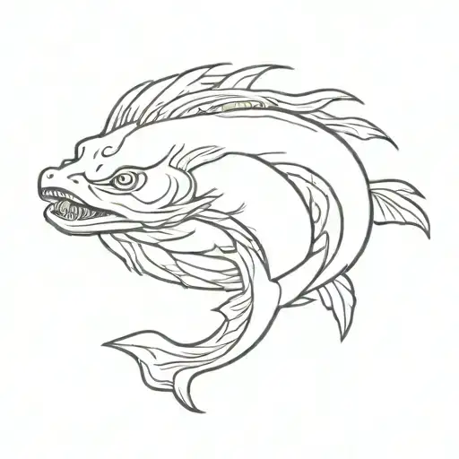 A Shachihoko is a sea monster in Japanese folklore with the head of a dragon and the body of a carp tattoo design idea