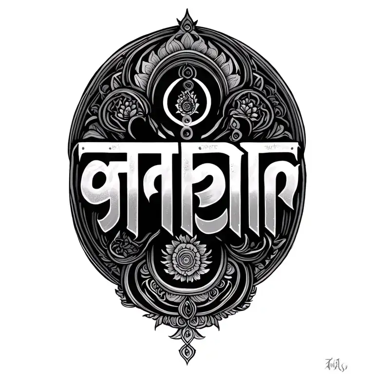 Maha mrityunjaya mantra written tattoo design idea
