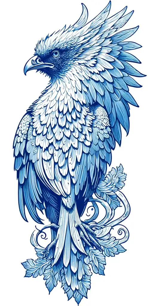 delftware pattern  phoenix tattoo design idea