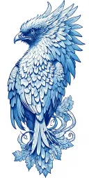 delftware pattern  phoenix tattoo design idea