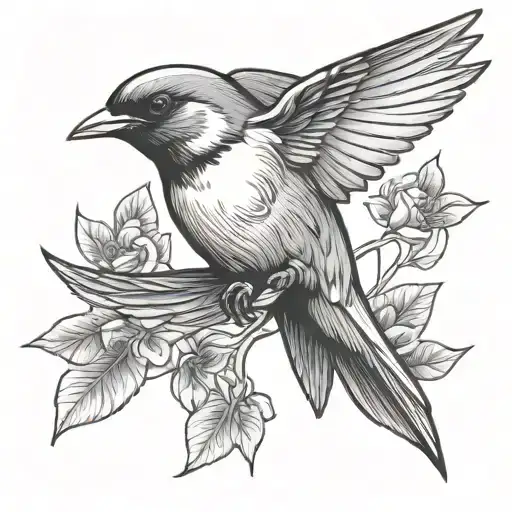 swallow bird tattoo design idea