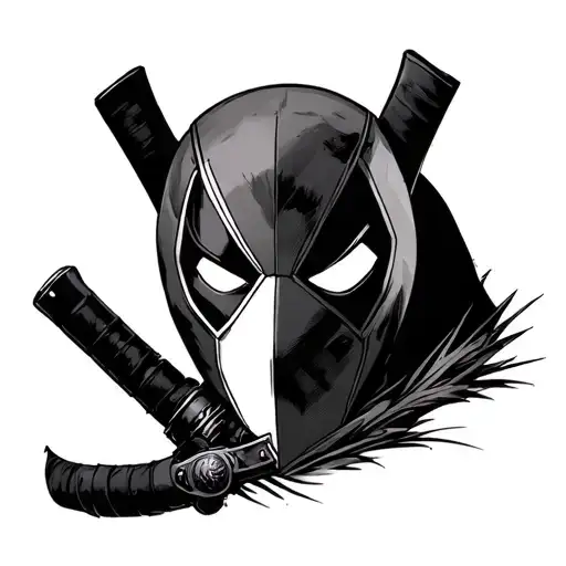 Deadpool mask merging with ichigo hollow mask  tattoo design idea